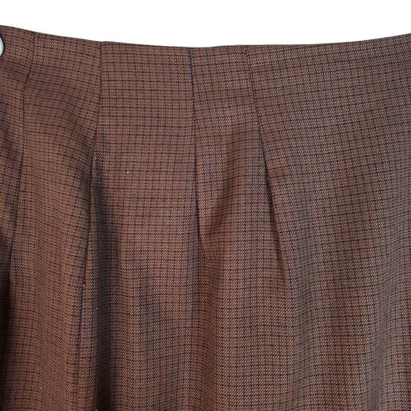Inclinations Micro Houndstooth Pleated Back Zip Pencil Skirt Brown Tan Size 10 - Picture 2 of 12